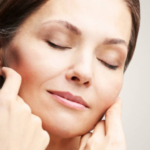 Cosmetology mature woman face