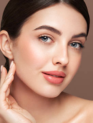 Portrait beautiful young woman with clean fresh skin