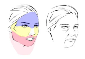 Two images of a face showcasing diverse skin tones, highlighting the beauty of different ethnic backgrounds.