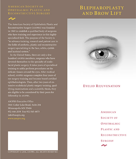blepharoplasty and brow lift brochure