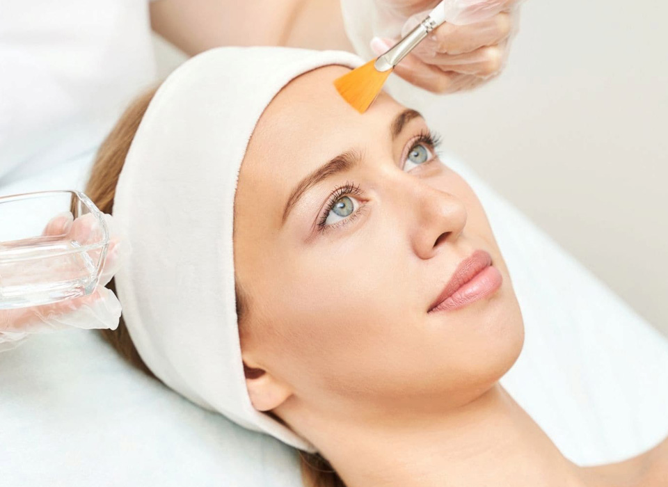 Stock photo of young woman skin care