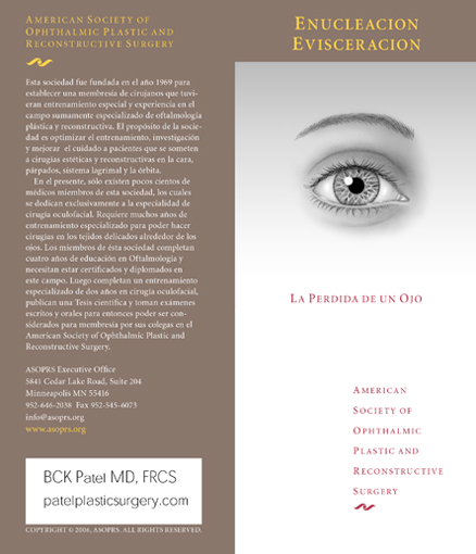 Enucleation and Evisceration Spanish Brochure