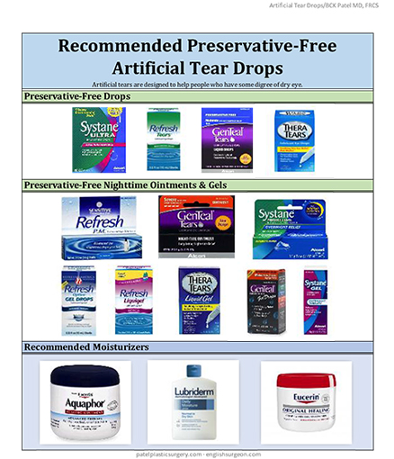 moisturizers and natural tear eye drops