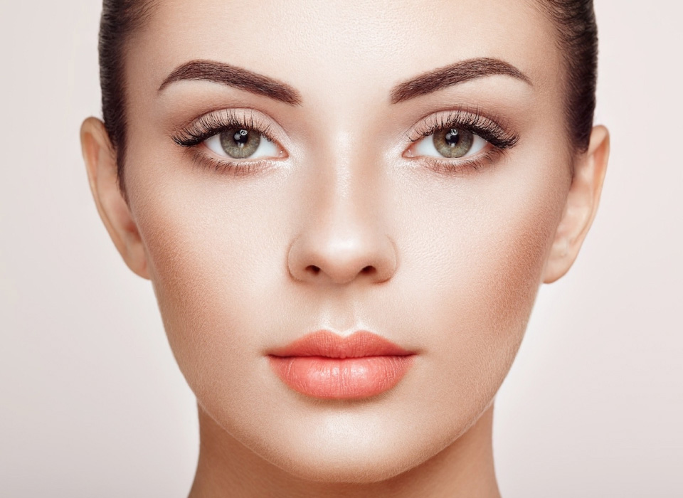 Beautiful Woman with Extreme Long False Eyelashes