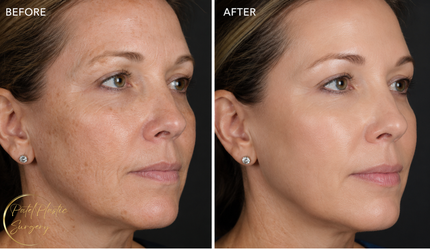 before-and-after photos of aerolase neo treatment for female patient